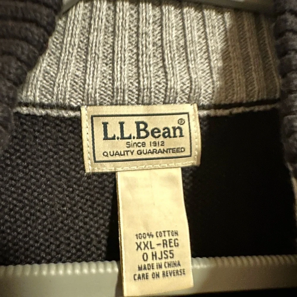 L.L. Bean Quarter Zip Pullover Sweater Size‎ XXL Black